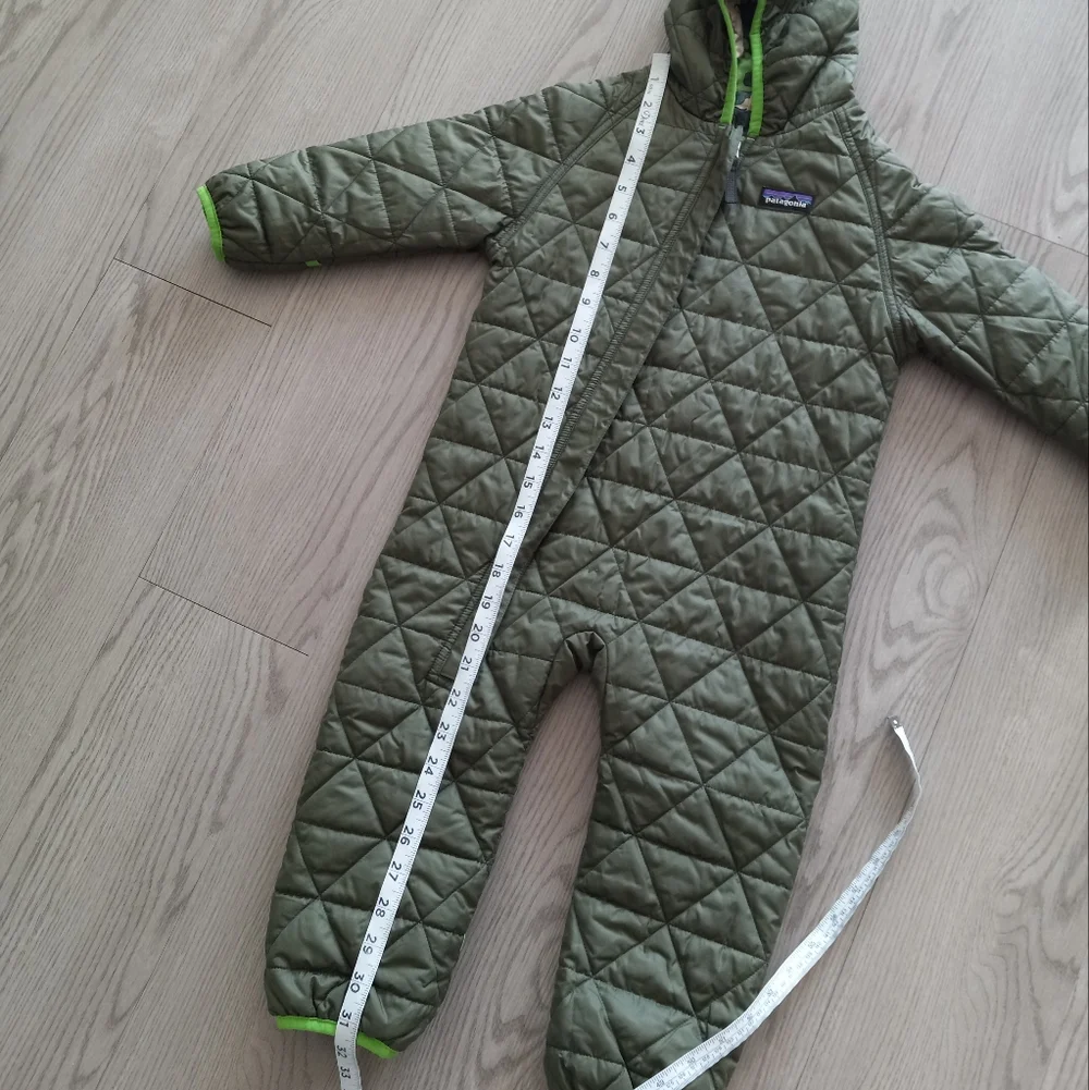 Patagonia Baby Reversible Puff Ball Bunting Green Camo Green 12-18m